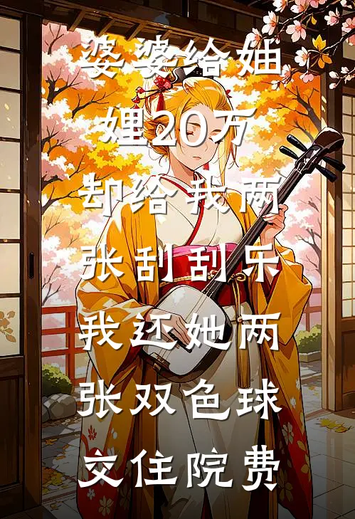 婆婆给妯娌20万却给我两张刮刮乐，我还她两张双色球交住院费